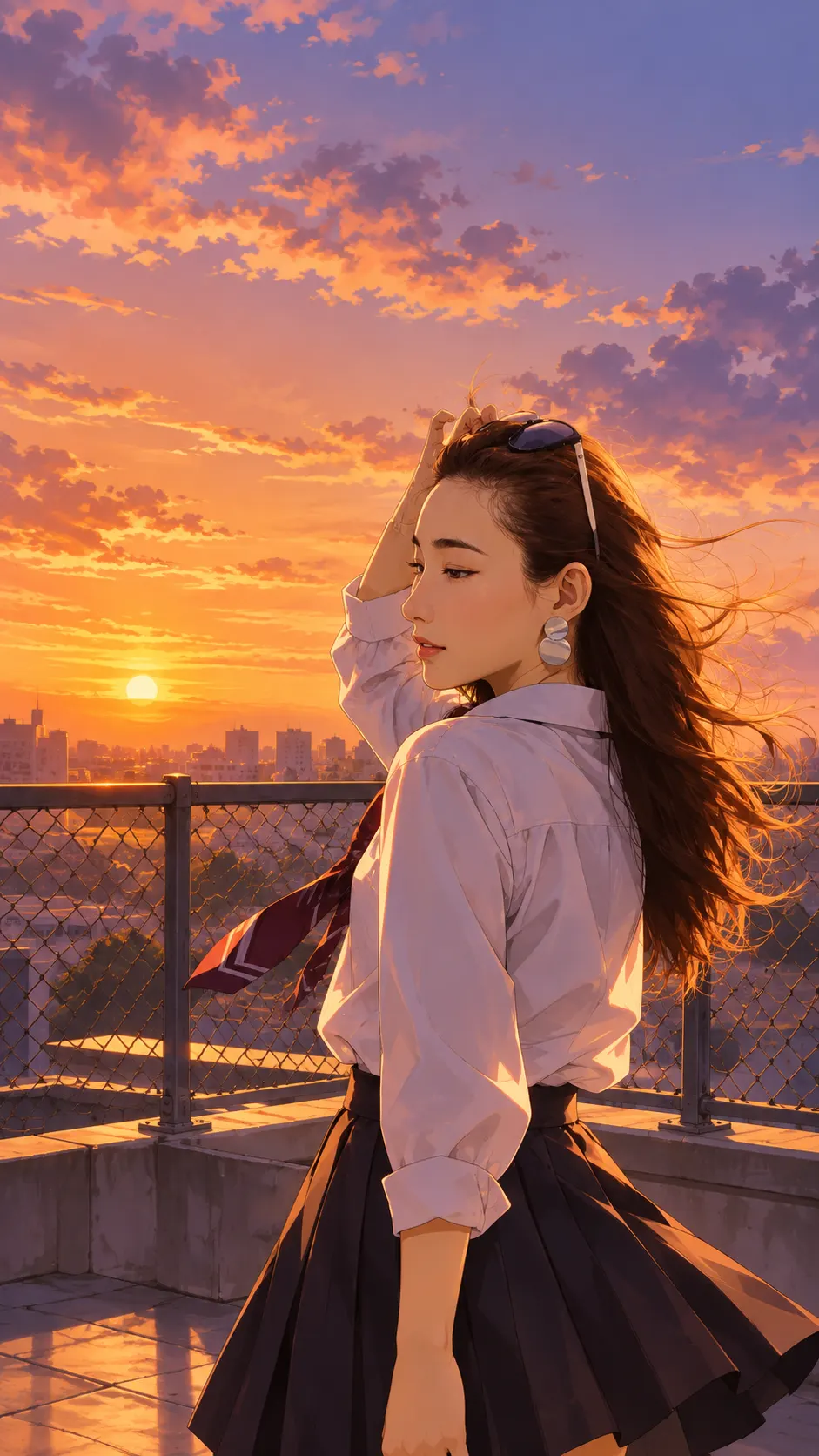 Anime Rooftop Sunset result