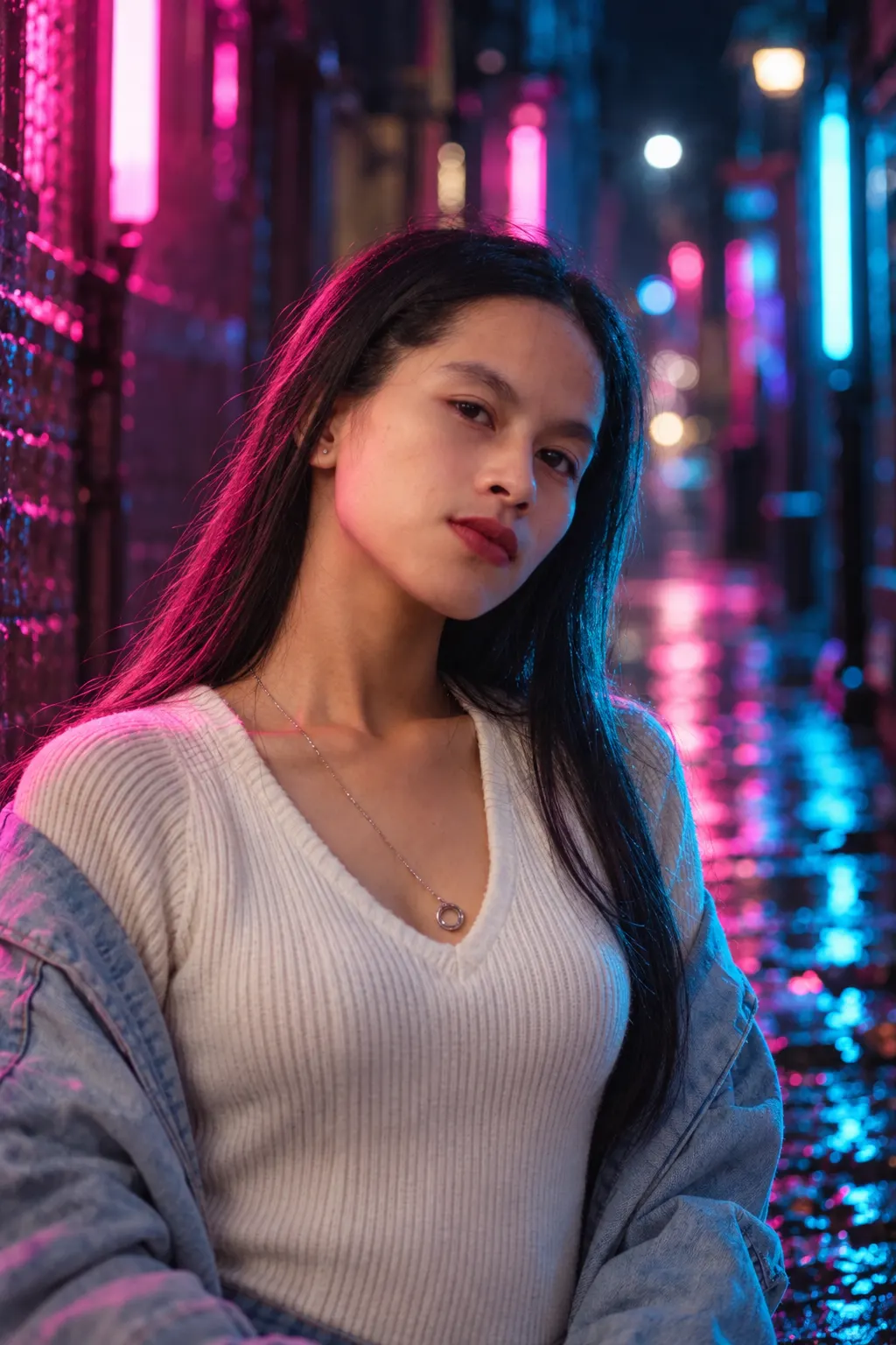 Neon Night Portrait